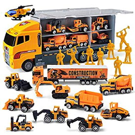 【中古】【輸入品・未使用】Joyin Toy 11 in 1 Die-cast Construction Truck Vehicle Car Toy Set Friction Powered Play Vehicles in Carrier Truck