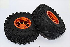 【中古】【輸入品・未使用】RCスペアパーツ Aluminium 6 Poles Beadlock & Nylon Wheels Frame With 2.2'' Tire & Foam Insert - 1Pr Orange