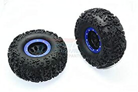 【中古】【輸入品・未使用】RCスペアパーツ 2.2" Rubber Rally Tires and Plastic Wheels for 1:10 R/C Cars - 2Pc Set Blue