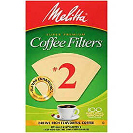 【中古】【輸入品・未使用】Melitta コーンコーヒーフィルター #2 ナチュラルブラウン 100枚 (2パック)