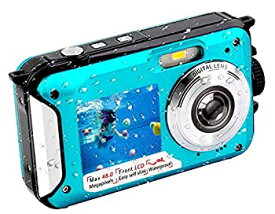 【中古】【輸入品・未使用】Underwater Camera FHD 2.7K 48MP 防水デジタルカメラ 自撮りデュアルスクリーン フルカラー LCDディスプレイ 防水デジタルカメラ シュノーケリ