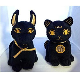 【中古】【輸入品・未使用】Bundle Deal. Egyptian Plush Black and Gold Bastet Cat & Anubis Stuffed Animal. So Cute! [並行輸入品]