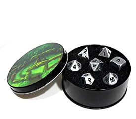 【中古】【輸入品・未使用】Metal Dice Polyhedral Set of 7 Sledgehammer Silver D&D RPG Brushed Silver with Black numbers [並行輸入品]