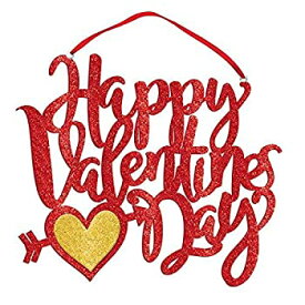 【中古】【輸入品・未使用】Amscan Valentine's Day Glitter Sign 10 1/4" x 11 3/4" Red [並行輸入品]