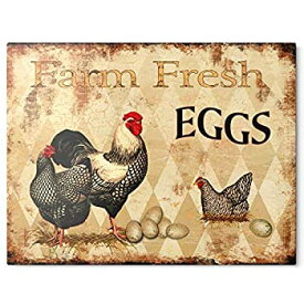 【中古】【輸入品・未使用】Barnyard Designs Farm Fresh Eggs Retro Vintage Tin Bar Sign Country Home Decor 13" x 10" [並行輸入品]