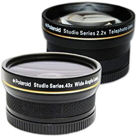 【中古】【輸入品・未使用】Polaroid Studio Series 52/55/58mm .43x HD Wide Angle Lens With Macro Attachment + Polaroid Studio Series 2.2X HD Telephoto Lens Travel