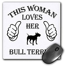 【中古】【輸入品・未使用】3dRose Mouse Pad Woman Loves Bull Terrier Dog Breed 8 x 8' (mp_262437_1) [並行輸入品]