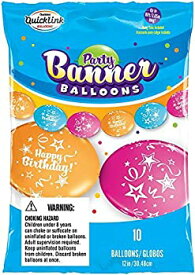 【中古】【輸入品・未使用】Party Banner Balloons 10 Count Happy Birthday QuickLink Banner Balloons 12-Inch [並行輸入品]