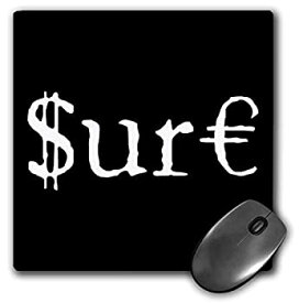 【中古】【輸入品・未使用】3dRose Mouse Pad White Text Sure Dollar and Euro Symbols. Black Background 8 x 8' (mp_270661_1) [並行輸入品]