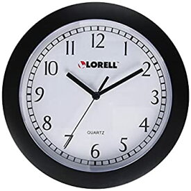 【中古】【輸入品・未使用】Lorell Wall Clock with Arabic Numerals 9-Inch White Dial/Black Frame [並行輸入品]