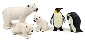 【中古】【輸入品・未使用】UANDME Polar Animal Toy Figurines Set Includes Polar Bear Family & Emperor Penguin Family Figures [並行輸入品]