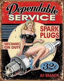 【中古】【輸入品・未使用】Desperate Enterprises Dependable Service Tin Sign 12.5" W x 16" H [並行輸入品]