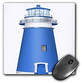 【中古】【輸入品・未使用】3dRose Mouse Pad Blue and White Lighthouse Illustration - 8 by 8-Inches (mp_264999_1) [並行輸入品]