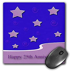 【中古】【輸入品・未使用】3dRose Mouse Pad Happy 25Th Anniversary Lavender Stars On Purple Employee Anniversary - 8 by 8-Inches (mp_34307_1) [並行輸入品]