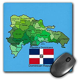 【中古】【輸入品・未使用】3dRose Mouse Pad Flag and Map of The Dominican Republic with All The Provinces Identified by Name. - 8 by 8-Inches (mp_110020_1) [並行