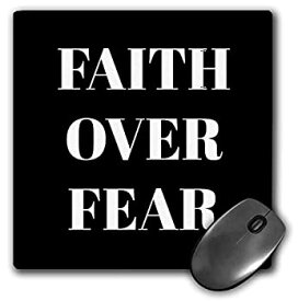 【中古】【輸入品・未使用】3dRose Mouse Pad Faith Over Fear White Letters On A Black Background - 8 by 8-Inches (mp_265910_1) [並行輸入品]