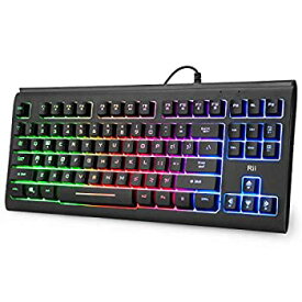 【中古】【輸入品・未使用】Rii Primer RGB Compact Gaming Office Keyboard RK104Backlight KeyboardSmall 87 Keys No Number Pad Keyboard for Windows PC Laptop Desktop