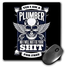 【中古】【輸入品・未使用】3dRose Mouse Pad Yes I Am A Plumber Worker with Skull and Quotes - 8 by 8-Inches (mp_306971_1) [並行輸入品]