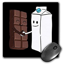 【中古】【輸入品・未使用】3dRose Mouse Pad Chocolate Meet Milk Funny Food Meal Design - 8 by 8-Inches (mp_296567_1) [並行輸入品]