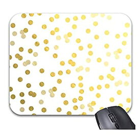 【中古】【輸入品・未使用】Funice Gold Polka Dot Mouse Pads Trendy Office Computer Accessories 9 x 7.5inch [並行輸入品]