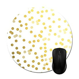 【中古】【輸入品・未使用】Funice Gold Polka Dot Mouse Pads Trendy Office Computer Accessories [並行輸入品]