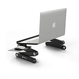 【中古】【輸入品・未使用】Pwr+ Portable Laptop-Table-Stand with Mouse Pad Fully Adjustable-Ergonomic Mount-Ultrabook-Macbook Light Weight Aluminum-Black Bed Tray