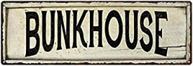 【中古】【輸入品・未使用】Bunkhouse Sign Farmhouse Signs Wall Decor Art Country Decorations Rustic Vintage Home Tin Plaque Cowboy Ranch Gift 6 x 18 High Gloss Me