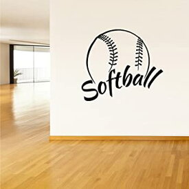 【中古】【輸入品・未使用】Wall Vinyl Sticker Decals Decor Softball Ball Gates Sport Word Sign Quote (Z2805) by StickersForLife [並行輸入品]