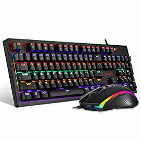 【中古】【輸入品・未使用】Redragon S117 Gaming Keyboard Mouse Combo Mechanical RGB Rainbow Backlit Keyboard Brown Switches RGB Gaming Mouse for Windows PC Gamers