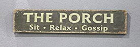 【中古】【輸入品・未使用】Large Rustic The Porch Wood Wall Sign Vintage Farmhouse Sign Decor with Words SitRelax Gossip for Entryway [並行輸入品]