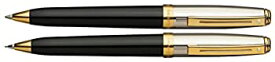 【中古】【輸入品・未使用】Sheaffer Prelude Ball Pen/Mechanical Pencil Set Black Lacquer Finish with Palladium Plate Cap and 22K Gold Plate Trim (SH/337-9) ボール