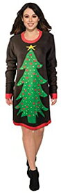 【中古】【輸入品・未使用】Forum Novelties 女性フォーラム醜いクリスマスのセータードレスの木 L サイズ 緑/黒