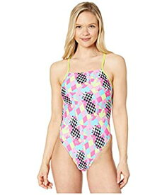 【中古】【輸入品・未使用】Speedo Print Turnz Fixed Back One-Piece Pink/Turquoise 28