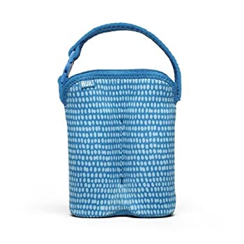 NEW with TAGS "BOTTLE BUDDY ONE BOTTLE TOTE" Blue Pattern 'BUILT' 