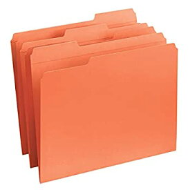 【中古】【輸入品・未使用】File Folders 1/3 Cut Reinforced Top Tab Letter Orange 100/Box (並行輸入品)