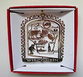 【中古】【輸入品・未使用】Wisconsin Christmas ORNAMENT Brass State Souvenir Gift