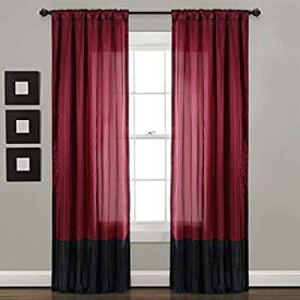 【中古】【輸入品・未使用】Lush Decor Milione Fiori Curtain Panel Pair 84-Inch by 42-Inch Red/Black