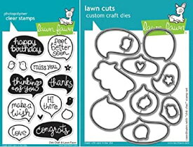 【中古】【輸入品・未使用】Lawn Fawn Chit Chat Clear Stamp and Die Set - Includes One Each of LF669 (Stamp) & LF670 (Die) - Custom Set by Lawn Fawn