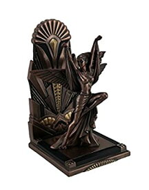 【中古】【輸入品・未使用】Resin Decorative Bookends The Winged Woman Metallic Copper Finish Art Deco Single Bookend Statue 5.5 X 23cm X 12cm Copper