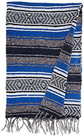 【中古】【輸入品・未使用】Authentic 6' x 5' Mexican Siesta Blanket (Blue) by Bewild [並行輸入品]