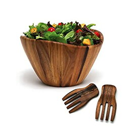 【中古】【輸入品・未使用】Lipper International Wave Bowl with Salad Hands Brown