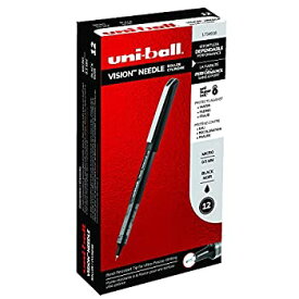 【中古】【輸入品・未使用】uni-ball Vision Needle Rollerball Pens Micro Point (0.5mm) Black 12 Count