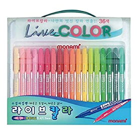 【中古】【輸入品・未使用】MONAMI ライブカラー水性ツインタイプマーカーアートペン36色 Live Color Water-based Twin Type Marker Art Pen 36color