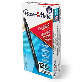 【中古】【輸入品・未使用】Paper Mate ボールペン プロファイル格納式ペン 中細 (1.0mm) ブラック 12本