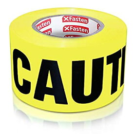 【中古】【輸入品・未使用】XFasten 警告テープロール 非粘着性 3インチ x 1000フィート イエローブラック バリケード安全テープ 職場の安全性の高い可視性