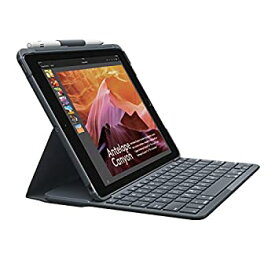 【中古】【輸入品・未使用】Logitech iPad (第5および第6世代) 用Bluetoothキーボード内蔵スリムフォリオ。 ブラック