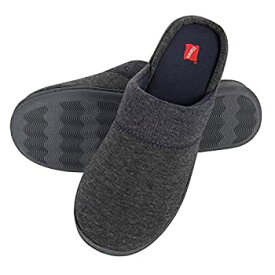 【中古】【輸入品・未使用】Hanes womens Superior Comfort Cotton on Scuff With Memory Foam and Anti-skid Sole Slipper Charcoal/Blue Medium US