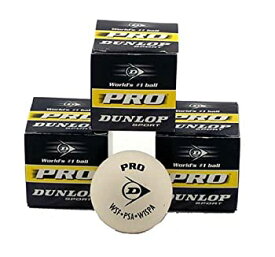 【中古】【輸入品・未使用】Dunlop White Pro Squash Ball - 3 Balls