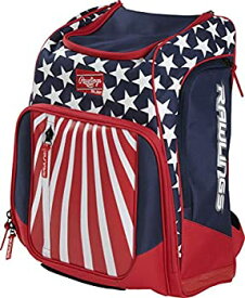 【中古】【輸入品・未使用】Rawlings Legion Baseball/Softball Backpack Bag Red/White/Blue