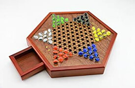 【中古】【輸入品・未使用】Wooden Chinese Checkers Game Set Drawers and Marbles